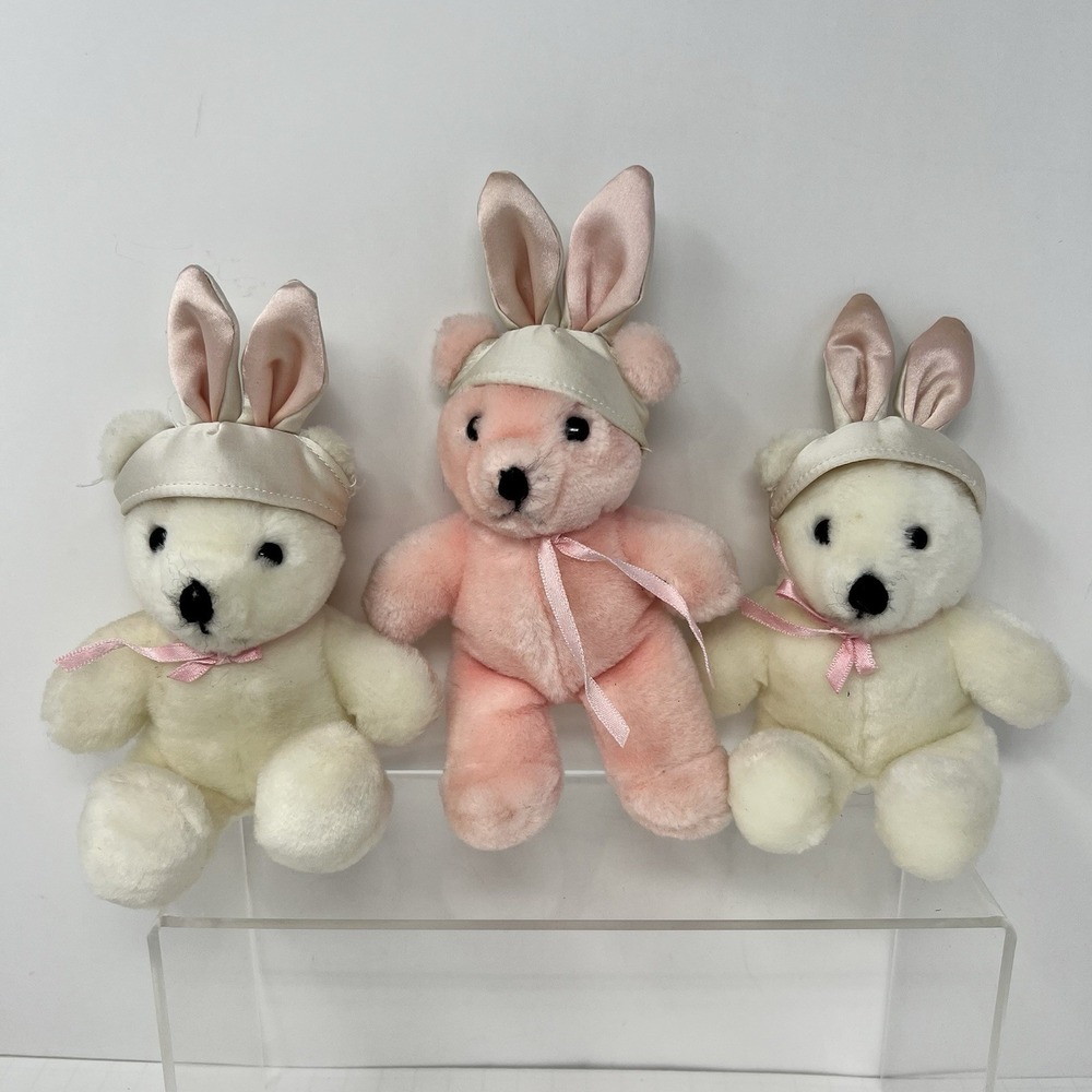 Dakin Bear Easter‎ Bunny Rabbit Ears Plush Stuffed Animal 1985 Small Toy lot 5"